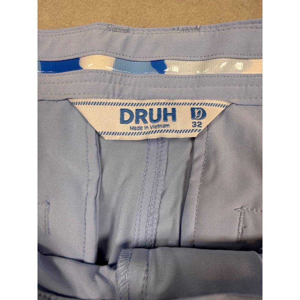 Druh Mens Golf Shorts Light Blue Flat Front Performance Size 32 - Picture 4 of 5